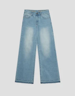 Pantalón ancho vaquero azul claro
