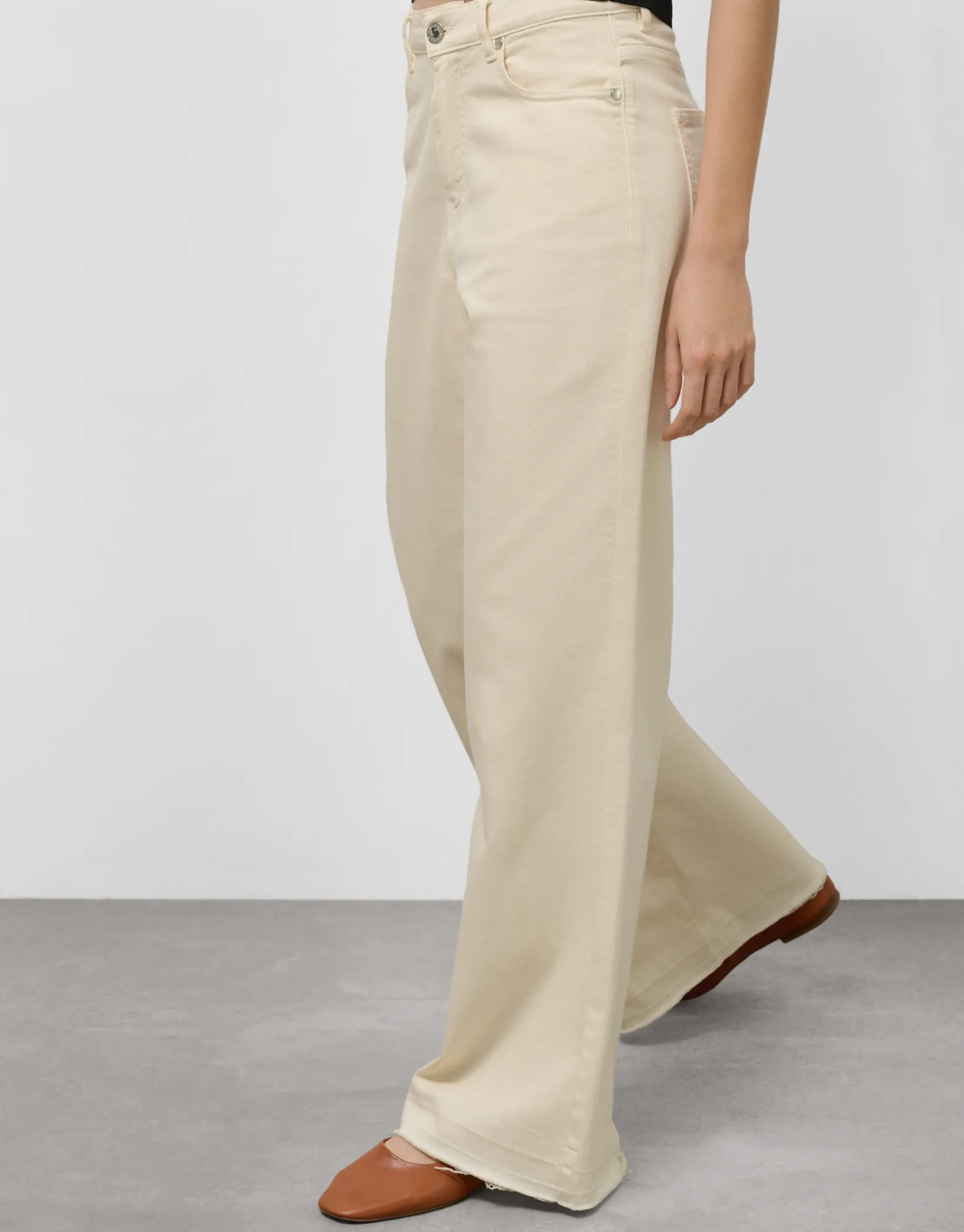 Pantalón ancho vaquero crudo