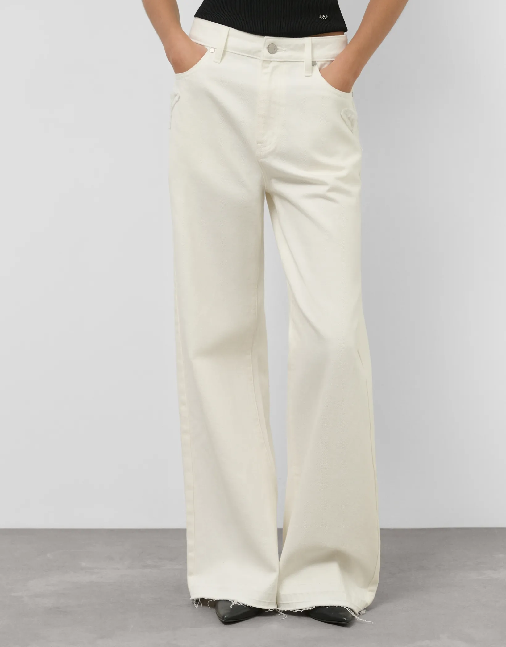 Pantalón ancho vaquero crudo