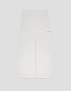 Pantalón cargo ancho twill crudo