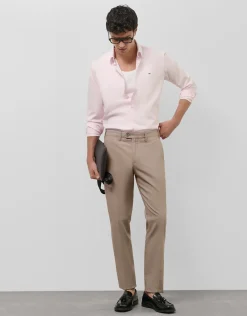 Pantalón chino ojo de perdiz color tabaco