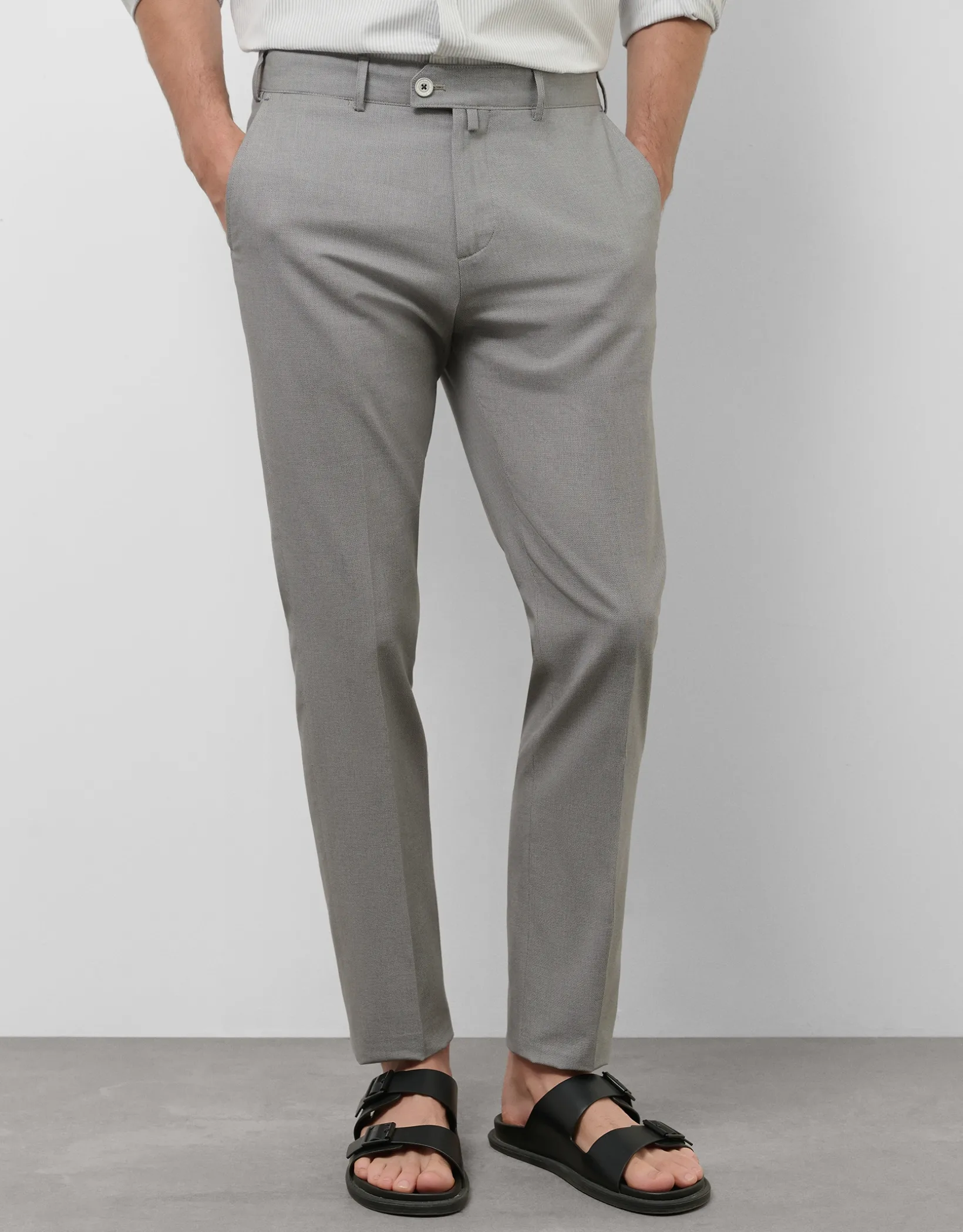 Pantalón chino ojo de perdiz color gris claro