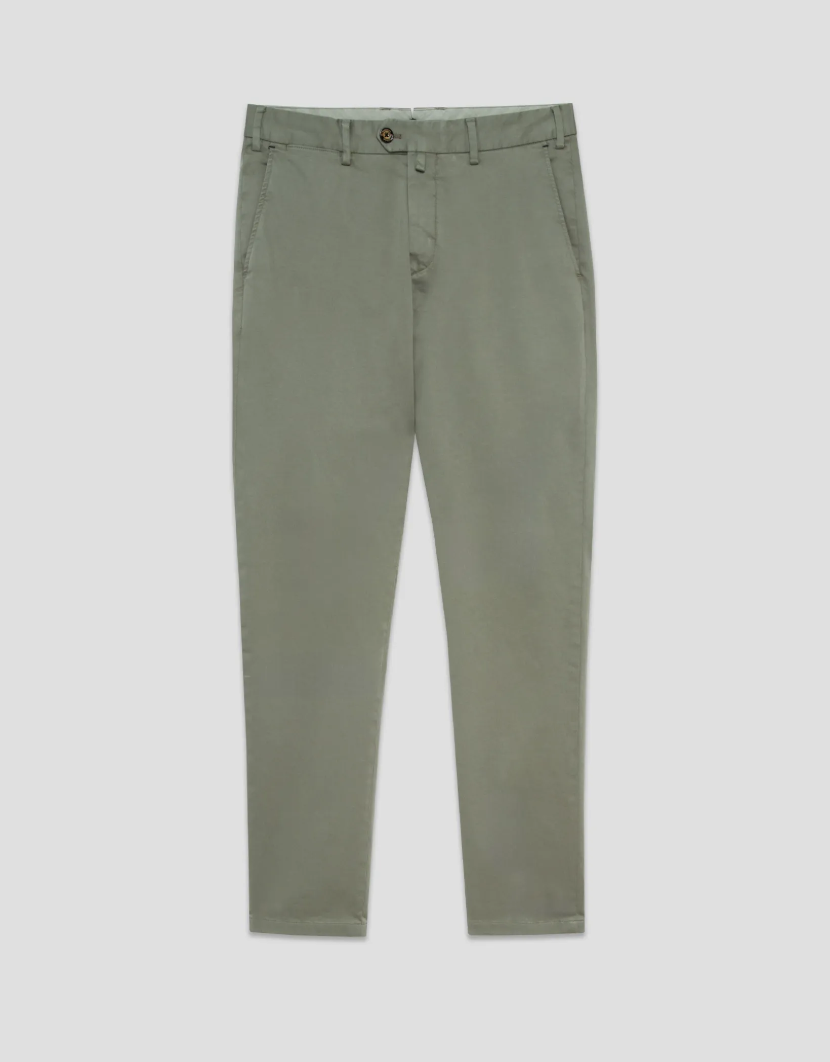 Pantalón chino regular algodón tintado verde caqui