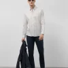 Pantalón chino sarga fina tintada azul tinta
