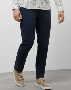 Pantalón chino sarga fina tintada azul tinta