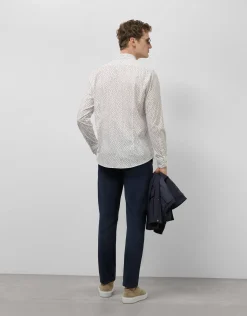 Pantalón chino sarga fina tintada azul tinta