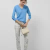 Pantalón cinco bolsillos blanco animal print azul grisáceo