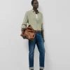 Pantalón denim regular azul medio