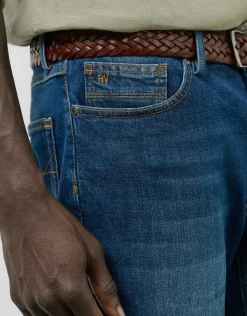 Pantalón denim regular azul medio