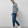 Pantalón denim slim azul medio