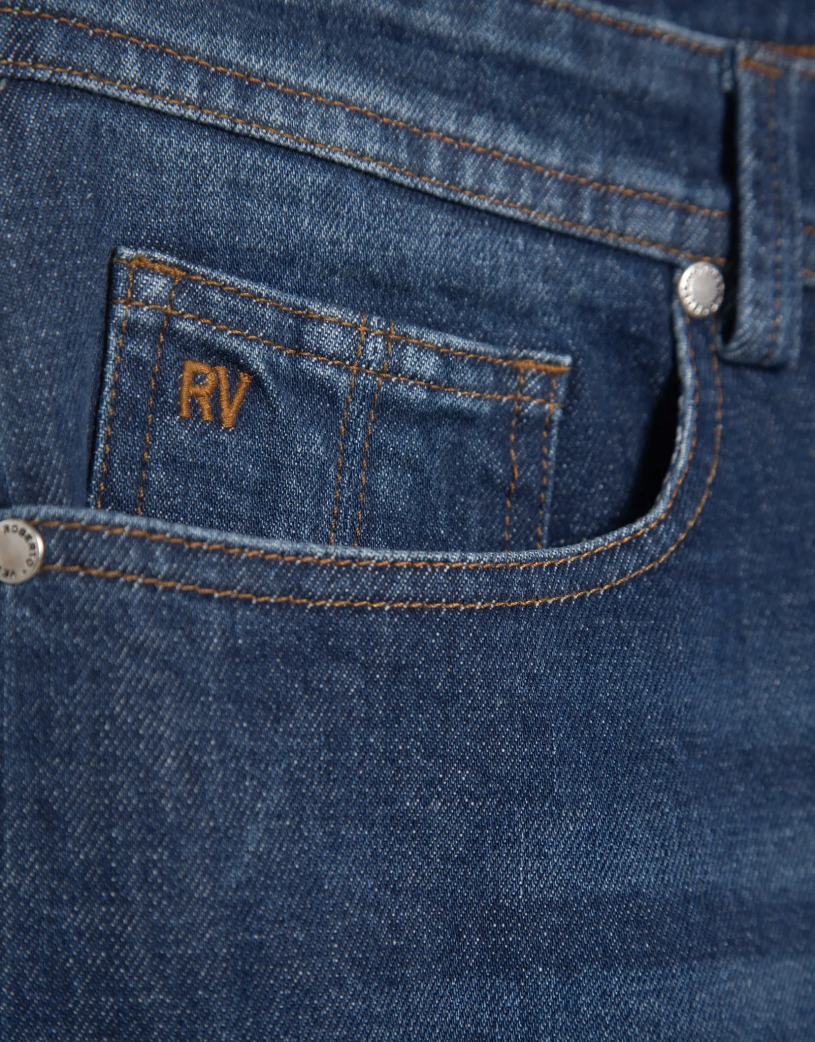 Pantalón denim slim azul medio