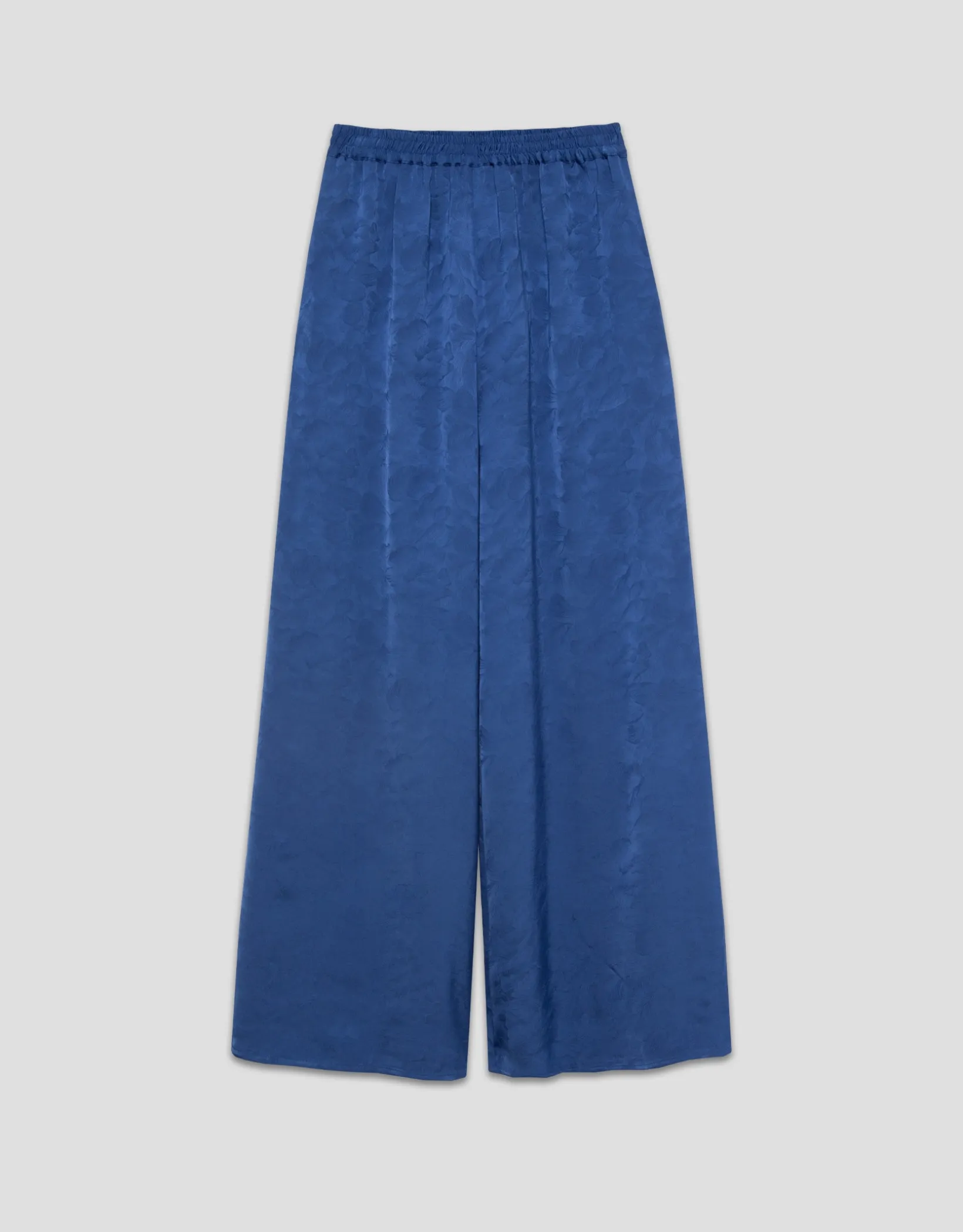 Pantalón palazzo azul intenso con damasco floral
