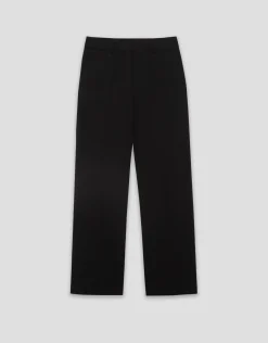 Pantalón recto crepé negro