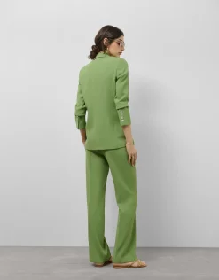 Pantalón recto crepé verde