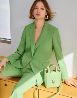 Pantalón recto crepé verde