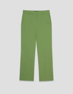Pantalón recto crepé verde