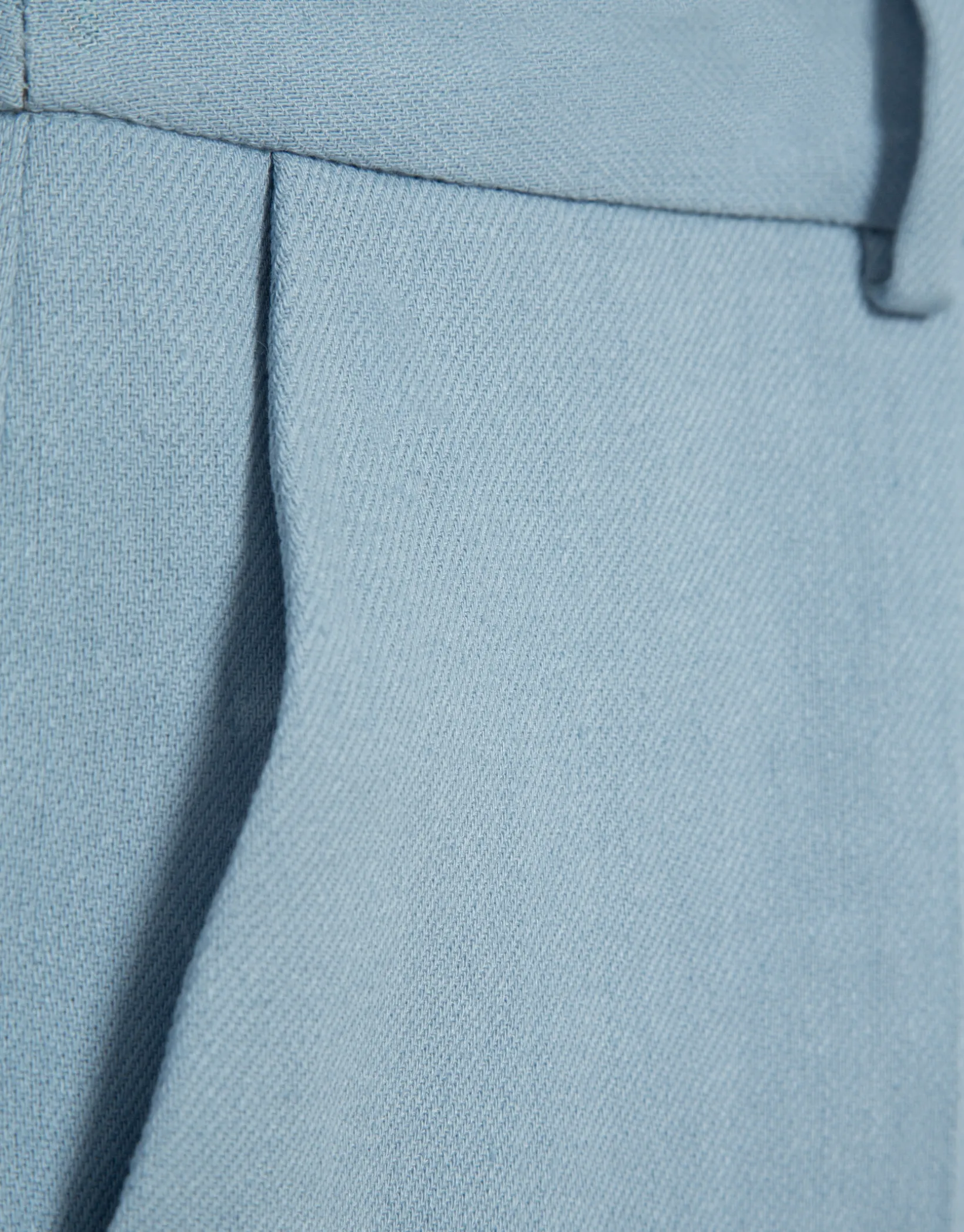 Pantalón recto lino viscosa azul claro