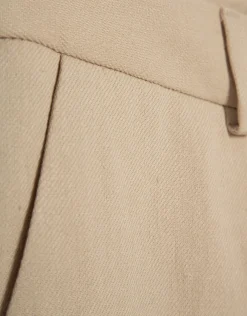 Pantalón recto lino viscosa arena