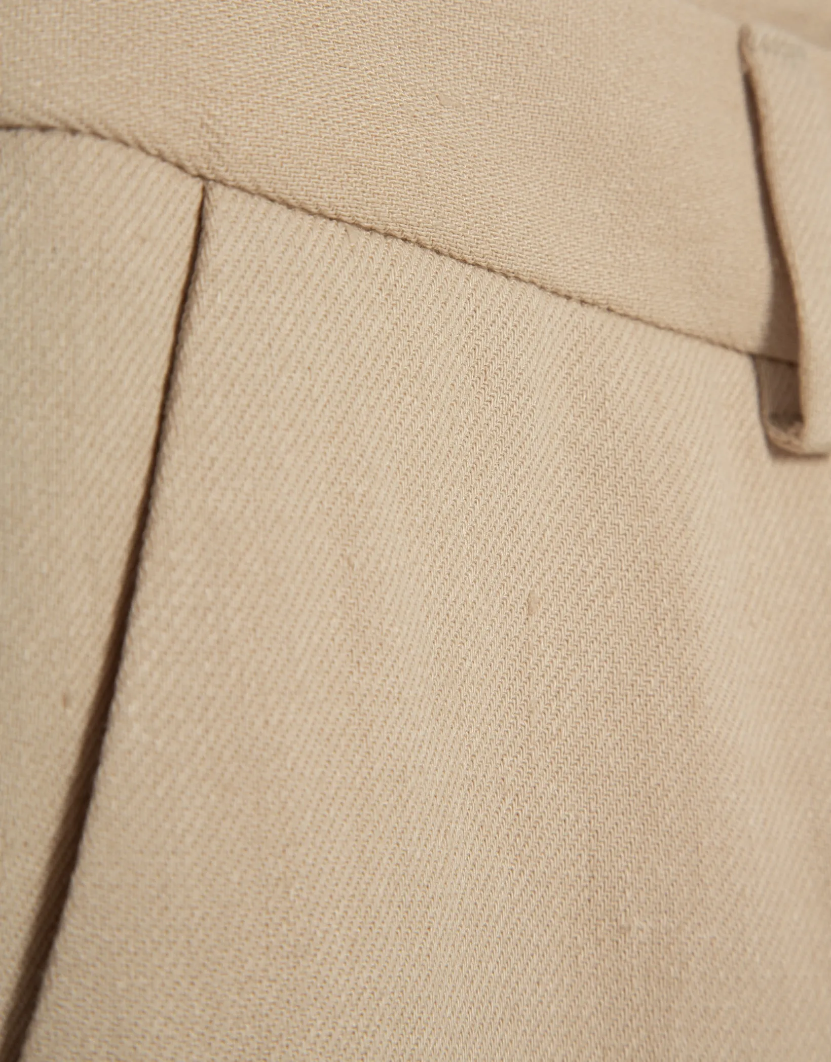 Pantalón recto lino viscosa arena