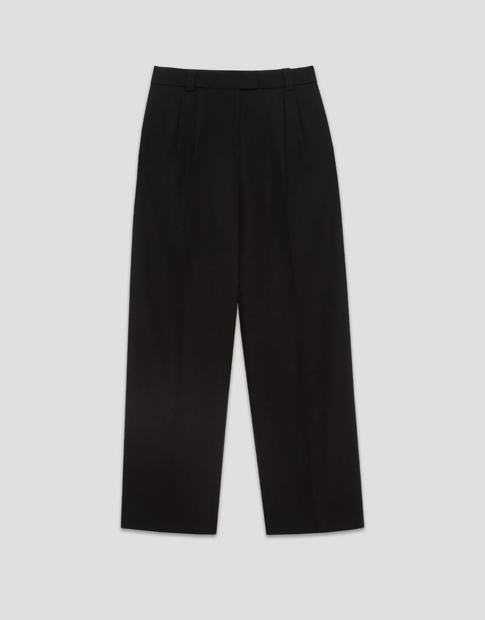 Pantalón recto pinzas crepé negro