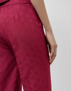 Pantalón recto piqué frambuesa
