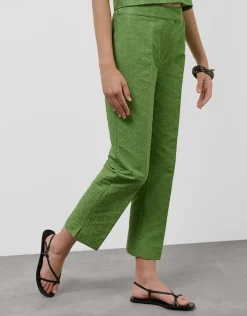 Pantalón recto piqué verde wasabi