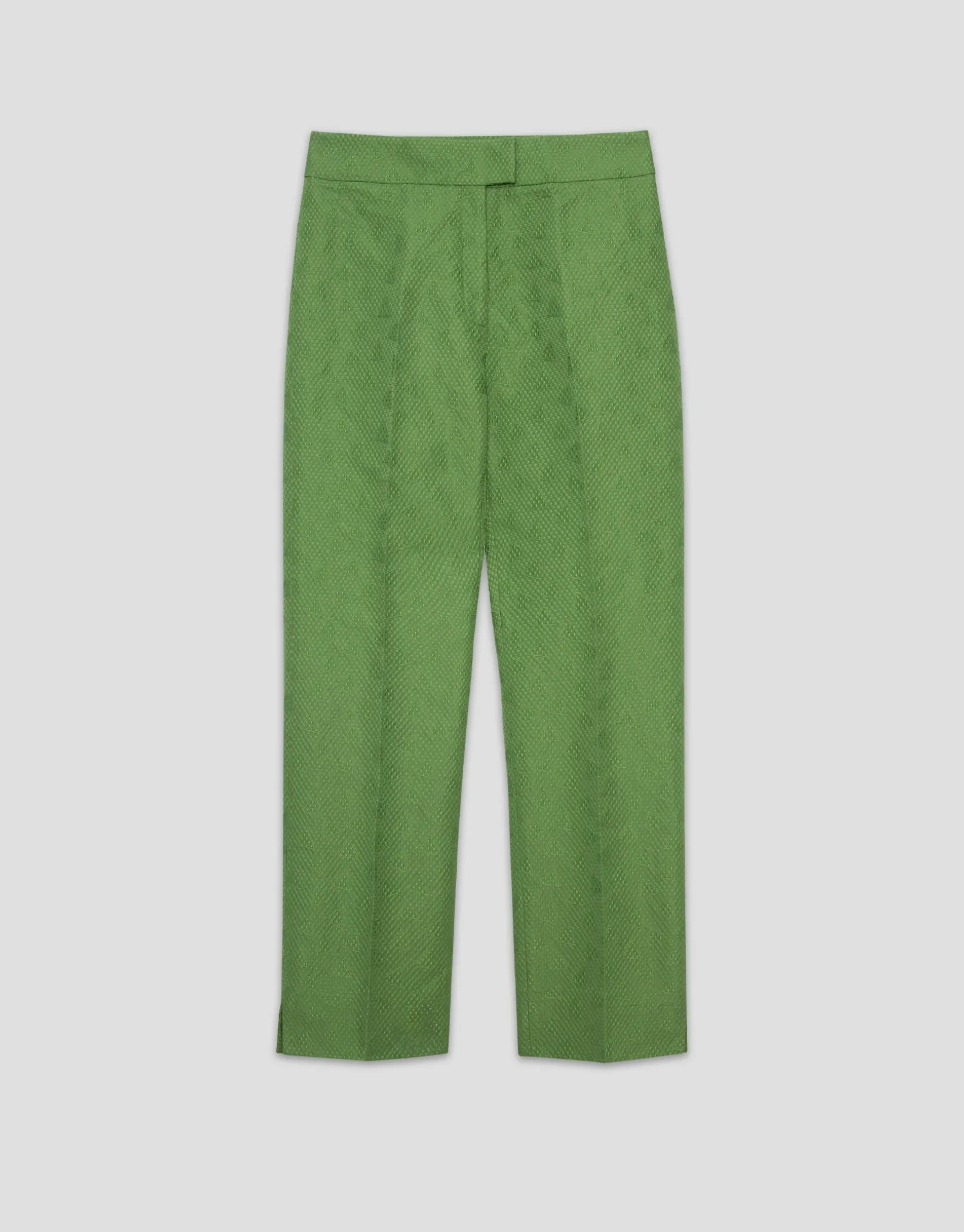 Pantalón recto piqué verde wasabi