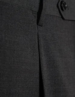 Pantalón vestir gris melange oscuro vuelta bajo