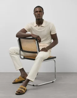Polo algodón tricotado beige
