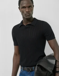 Polo algodón tricotado negro