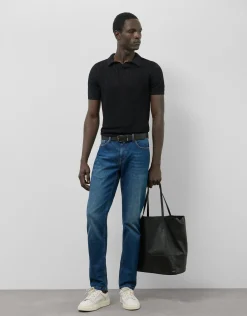 Polo algodón tricotado negro