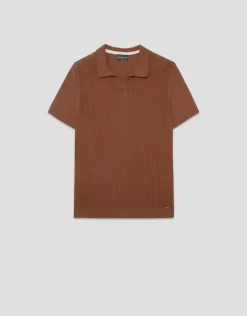 Polo algodón tricotado tostado