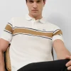 Polo mercerizado blanco con raya pecho