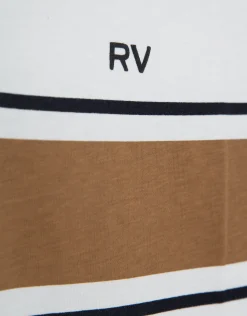 Polo mercerizado blanco con raya pecho
