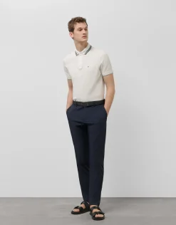 Polo piqué blanco manga corta