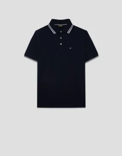 Polo piqué marino manga corta
