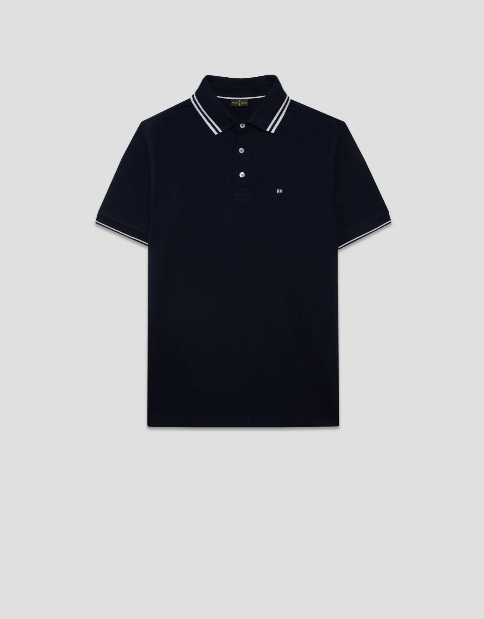 Polo piqué marino manga corta