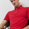 Polo piqué rojo manga corta