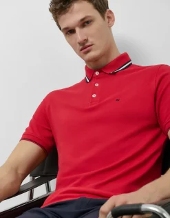 Polo piqué rojo manga corta