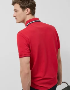 Polo piqué rojo manga corta