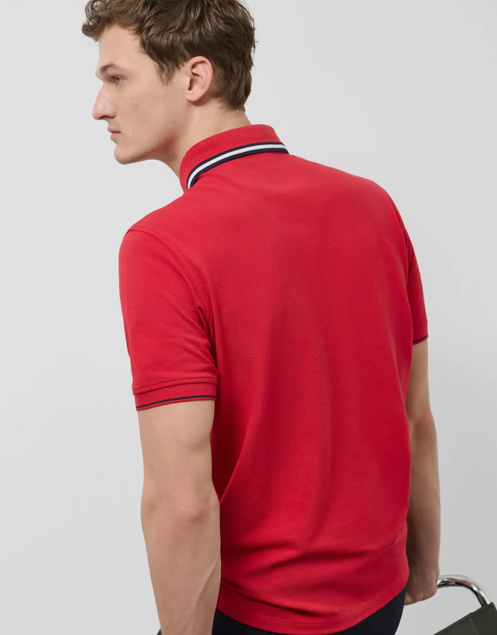 Polo piqué rojo manga corta