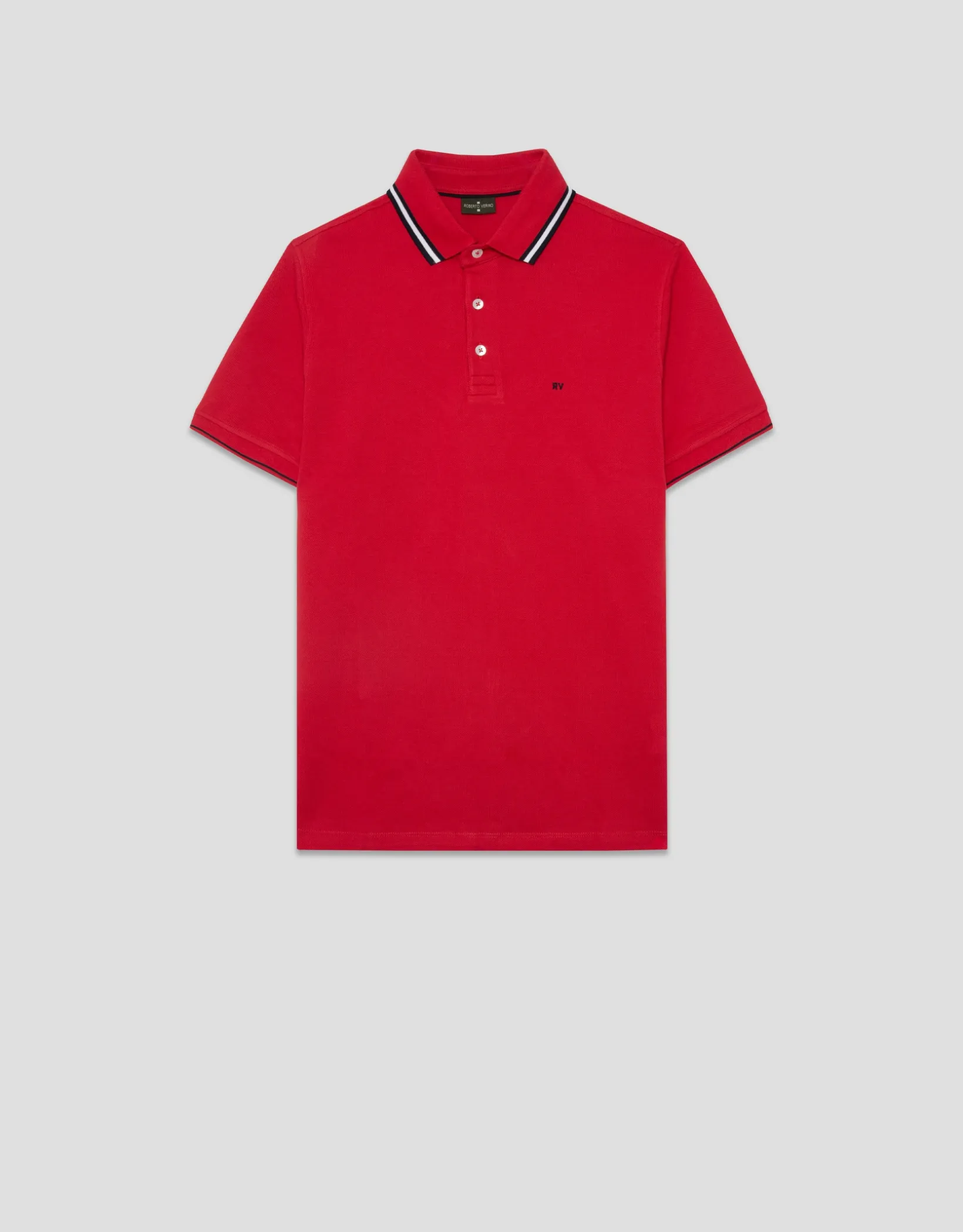 Polo piqué rojo manga corta