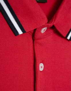 Polo piqué rojo manga corta