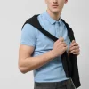 Polo piqué tintado celeste