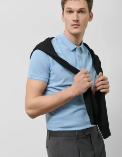 Polo piqué tintado celeste