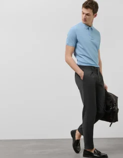 Polo piqué tintado celeste