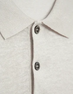 Polo tricotado lino beige