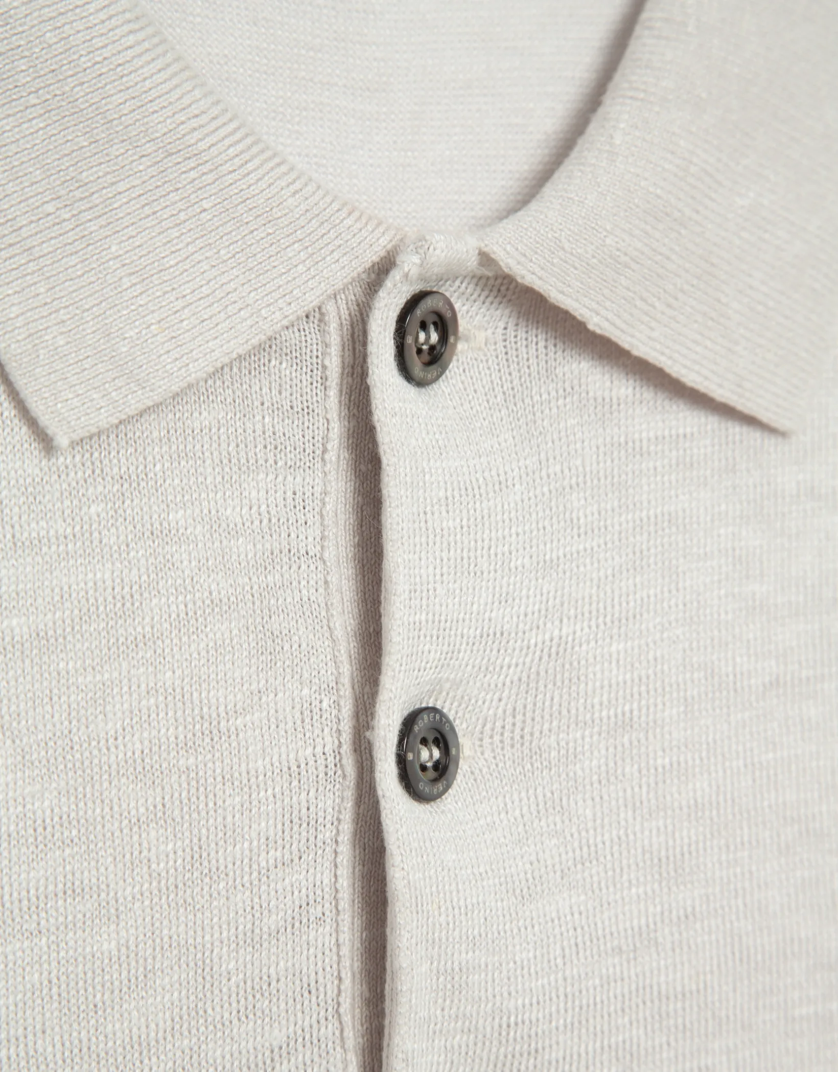 Polo tricotado lino beige