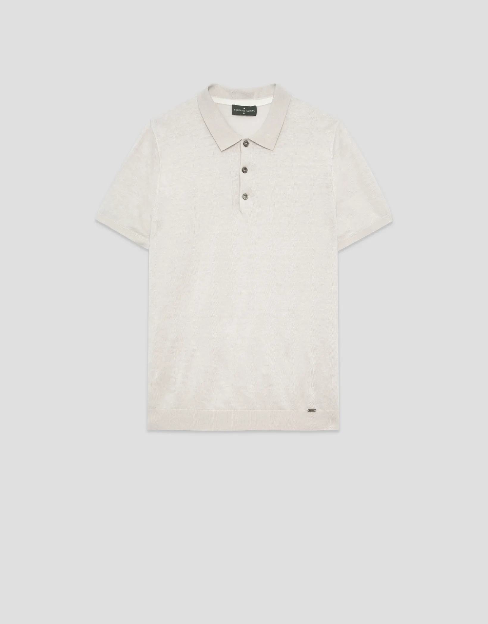 Polo tricotado lino beige