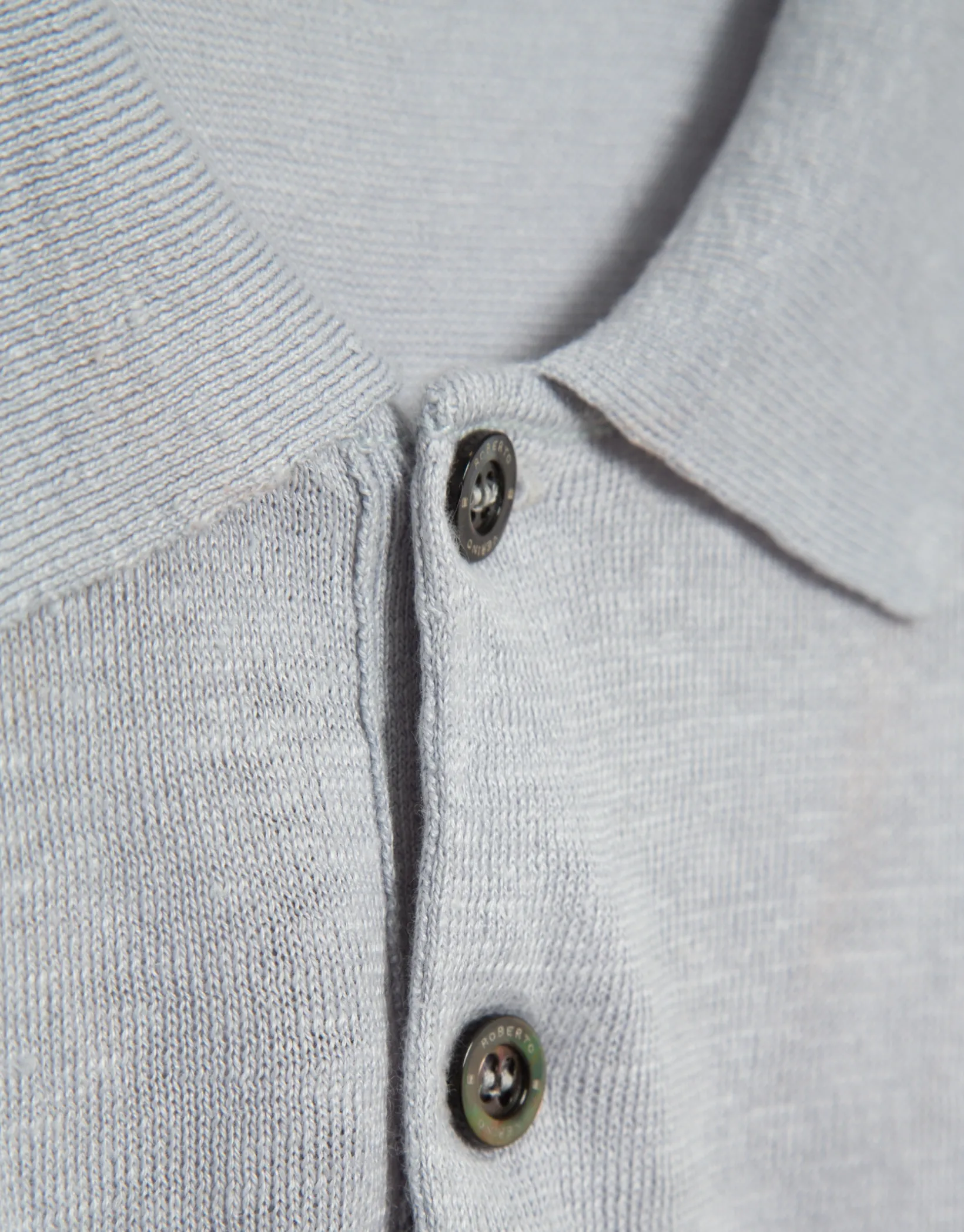 Polo tricotado lino gris melange